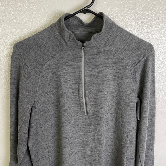 Lululemon Surge Warm 1/2 Zip Pullover Mens Medium Gray Long Sleeve Run Jog Train - Picture 4 of 11